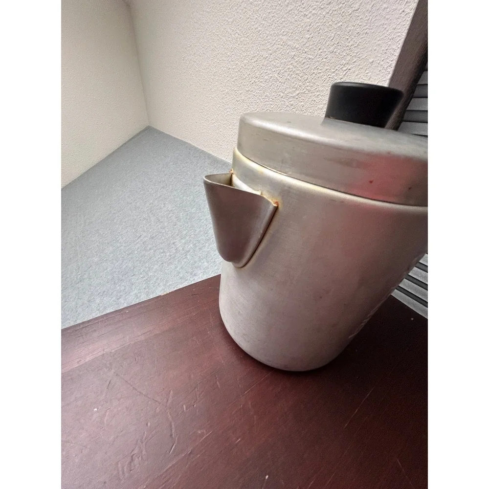 Vintage Aluminum Grease Canister with Strainer and Lid Retro Kitchen Decor